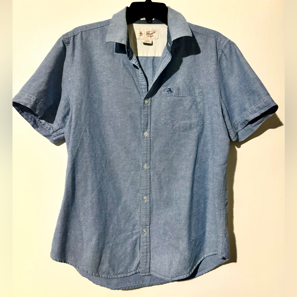Original Penguin by Munsingwear Heritage Slim Fit Cotton/Linen - Blue / White